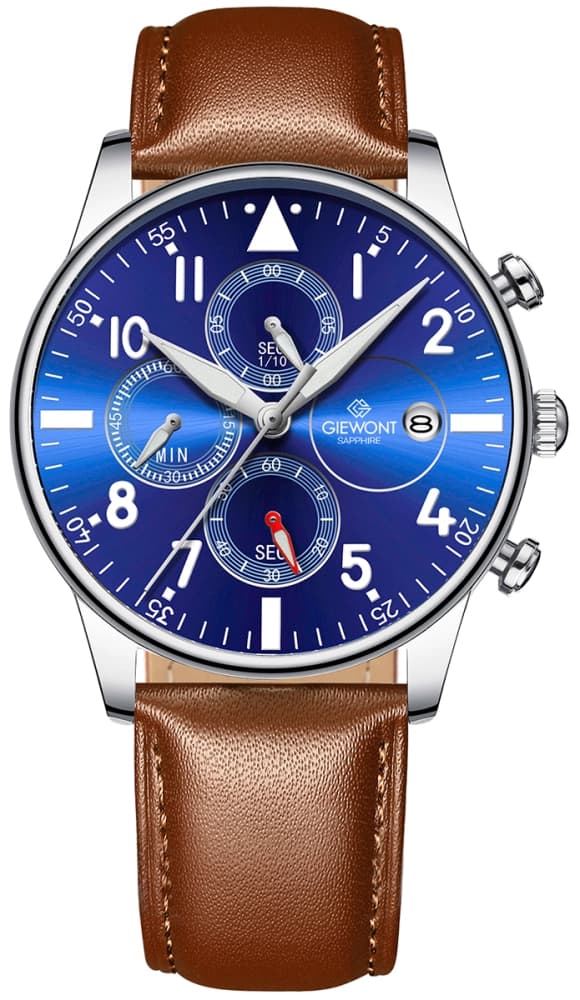 Zegarek Męski Giewont Chronograph Sapphire Czarny GW5630-A1