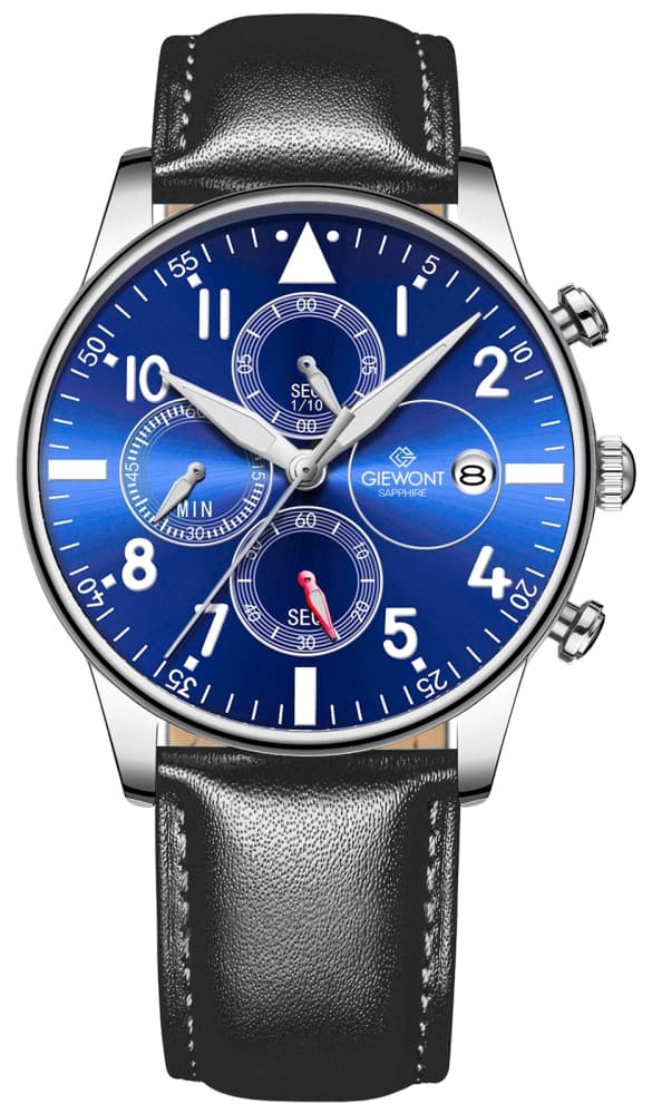 Zegarek Męski Giewont Chronograph Sapphire Czarny GW5630-A1