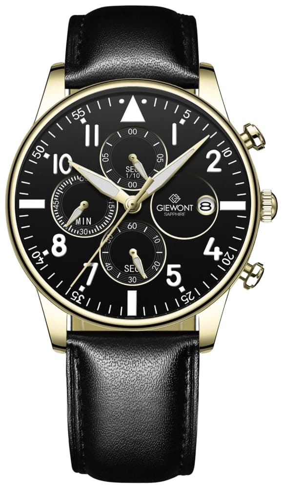 Zegarek Męski Giewont Chronograph Sapphire Czarny GW5630-A1