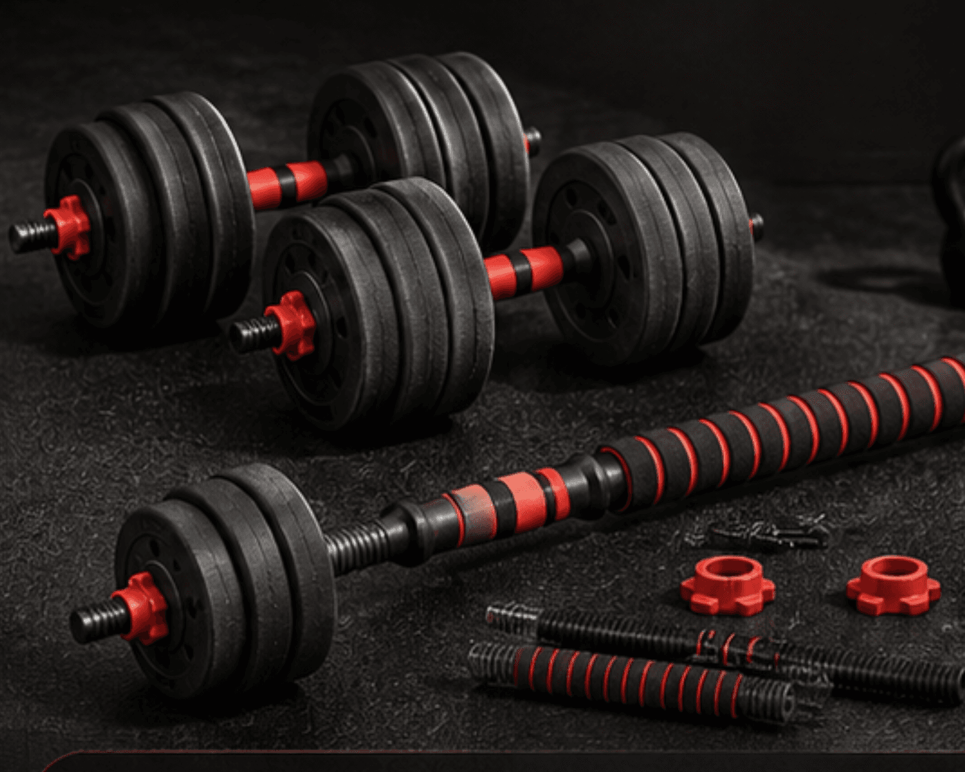 Hantle regulowane 2x15 kg sztanga zestaw 30 kg gryf MOVEPRO