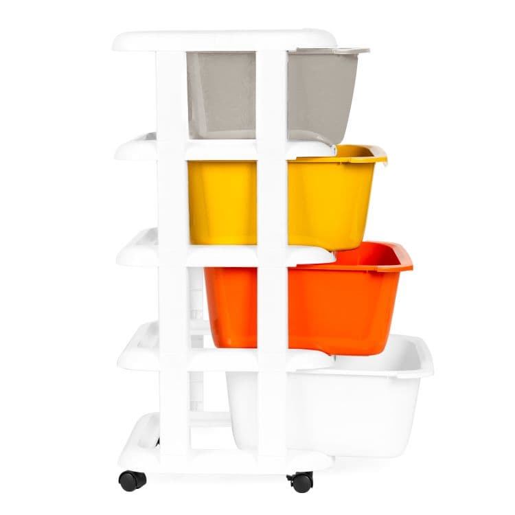 Regał organizer z 4 wysuwanymi szufladami plastik ModernHome