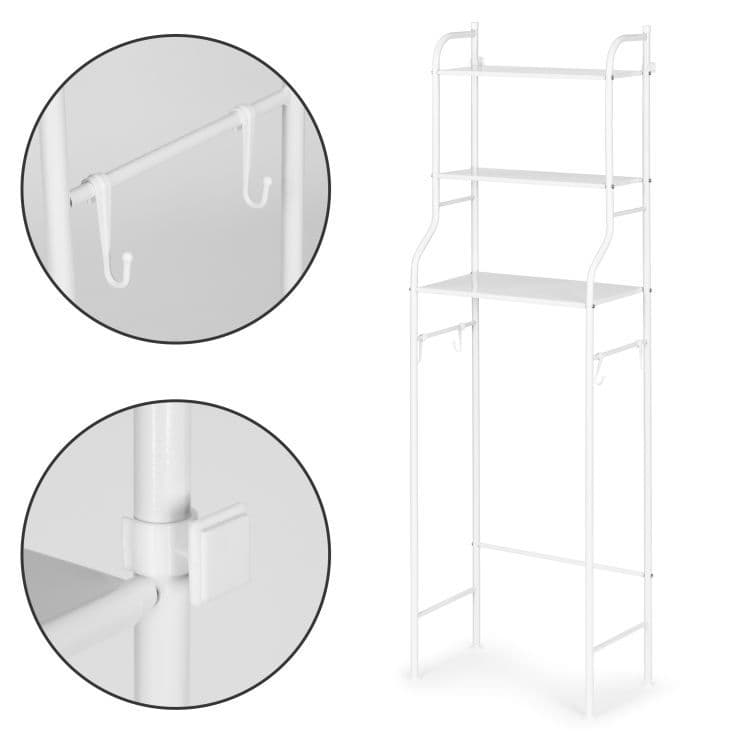 Wysoki regał łazienkowy 3 półki aluminiowa konstrukcja ModernHome