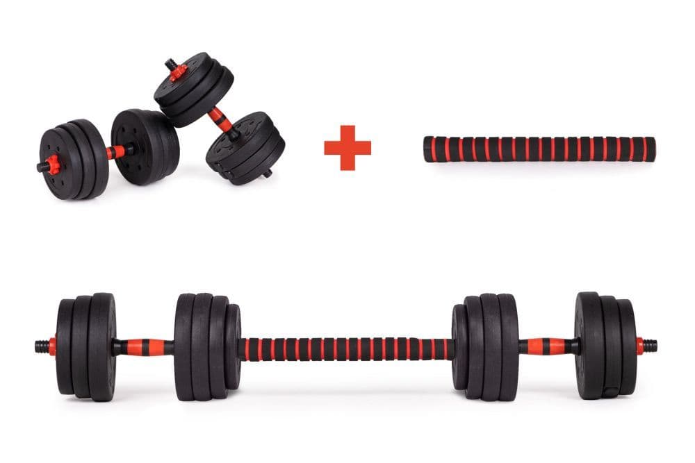 Hantle regulowane 2x15 kg sztanga zestaw 30 kg gryf MOVEPRO