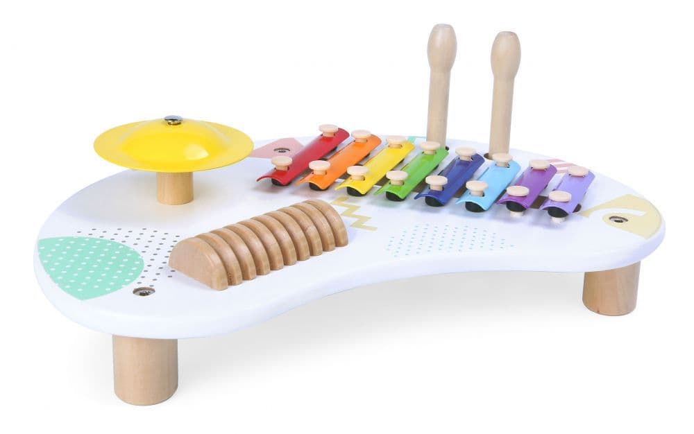 Stolik z instrumentami stół muzyczny cymbałki perkusja +18m ECOTOYS