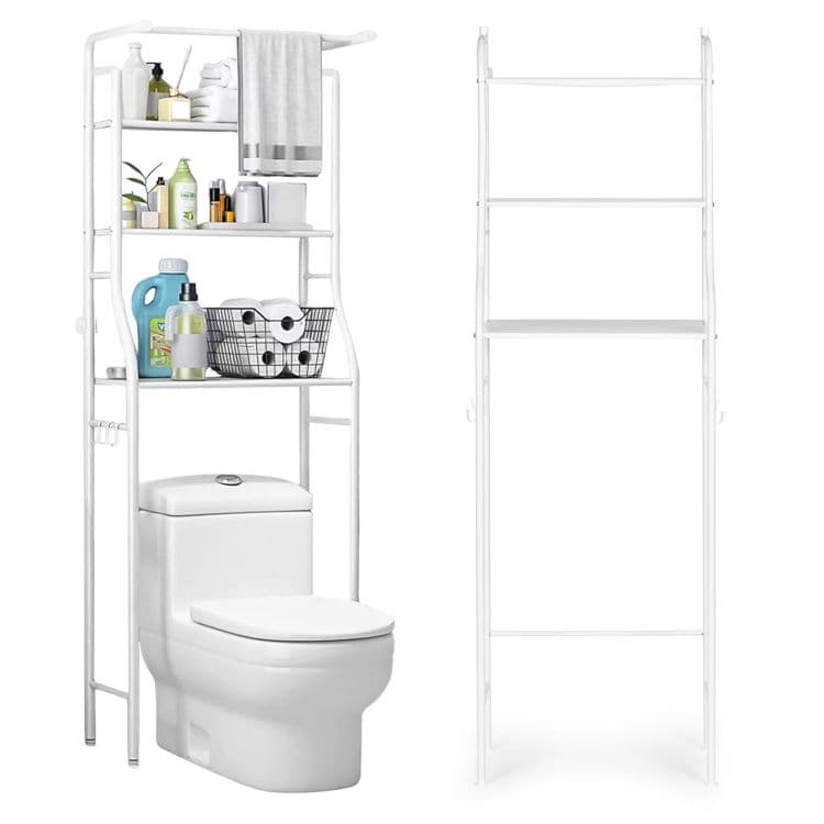 Wysoki regał łazienkowy 3 półki aluminiowa konstrukcja ModernHome