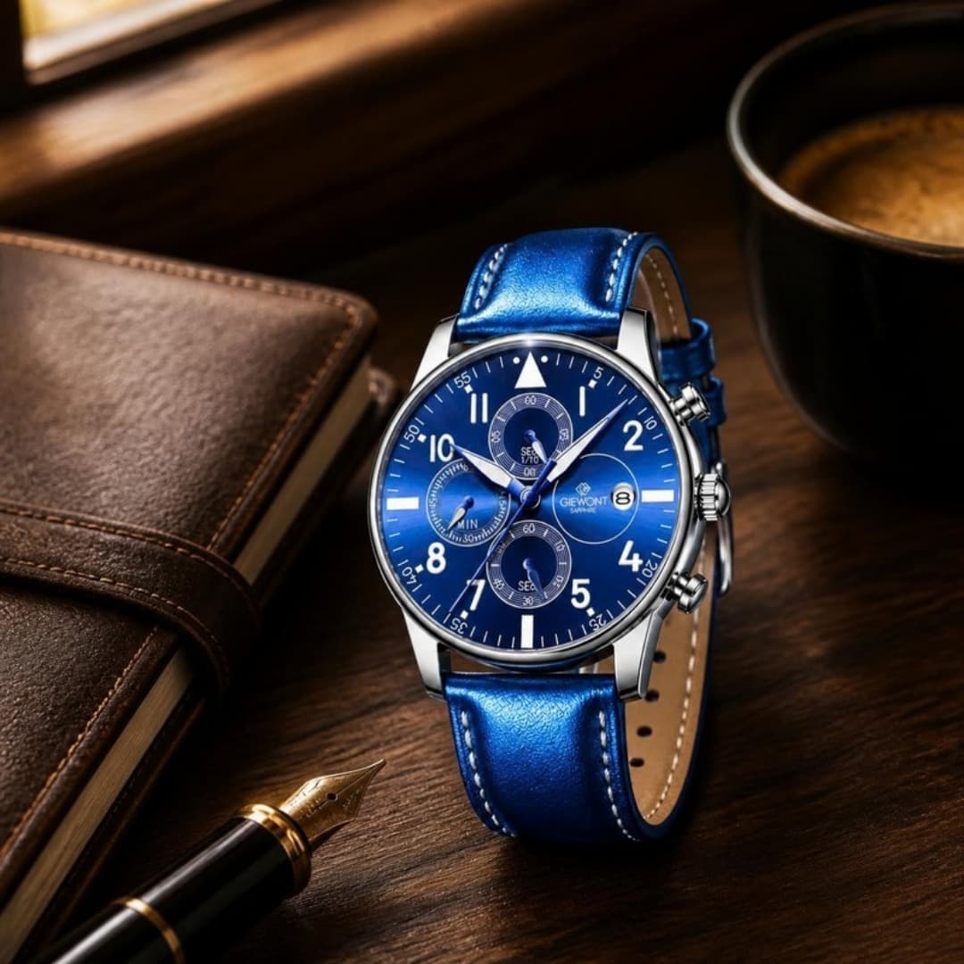 Zegarek Męski Giewont Chronograph Sapphire Niebieski GW5630-A5