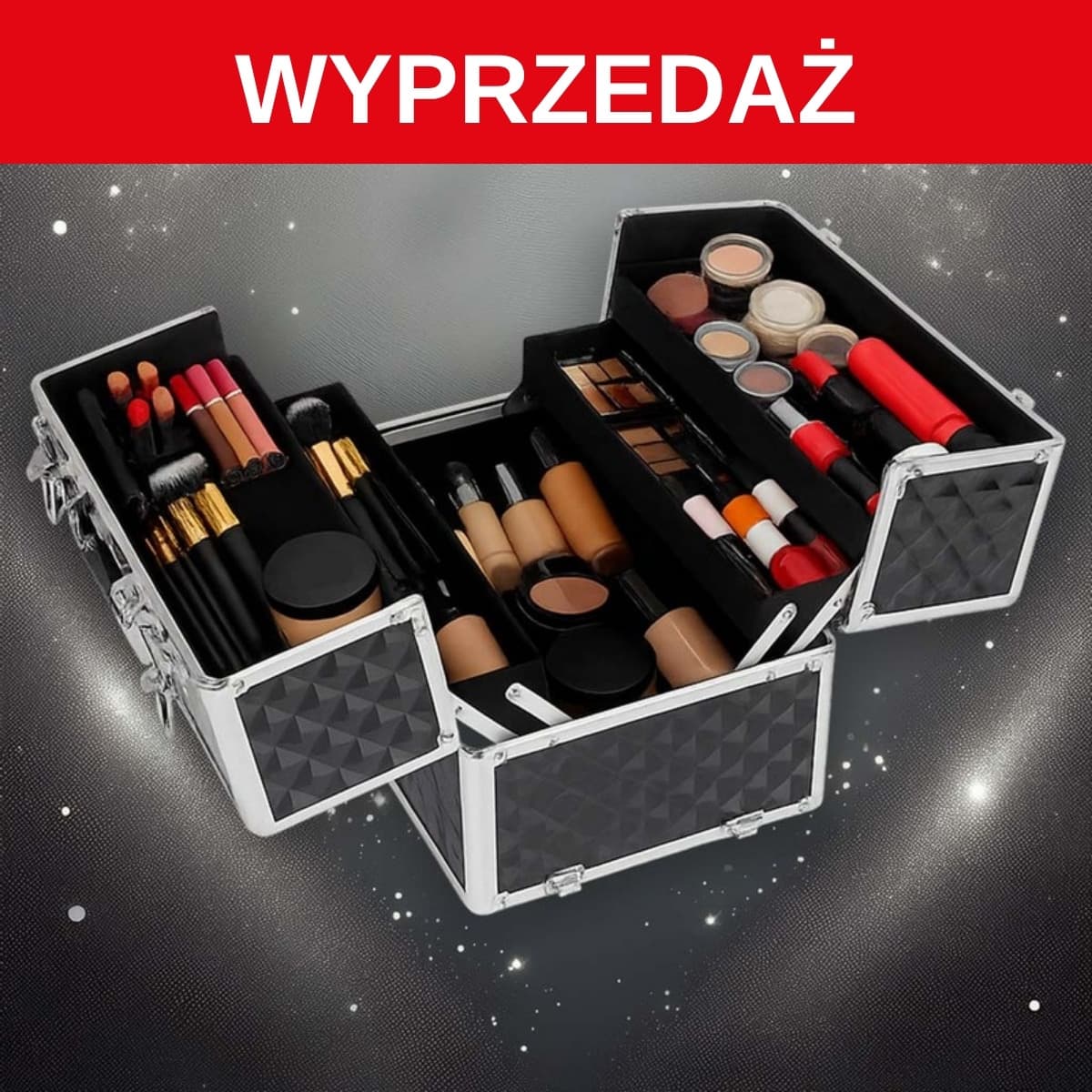 Kuferek na kosmetyki walizka organizer kosmetyczny XXL 3D