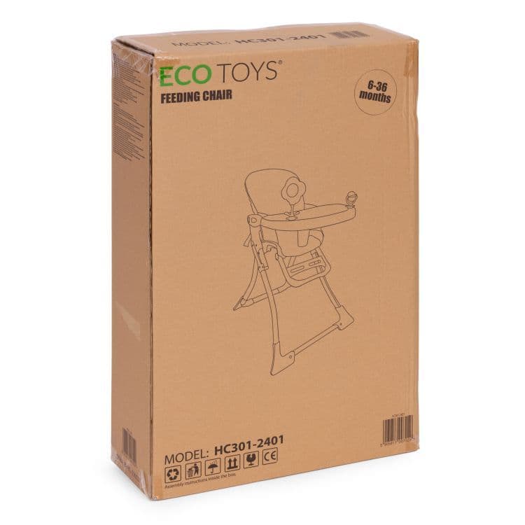 Fotelik krzesełko do karmienia dzieci składane + zabawki ECOTOYS