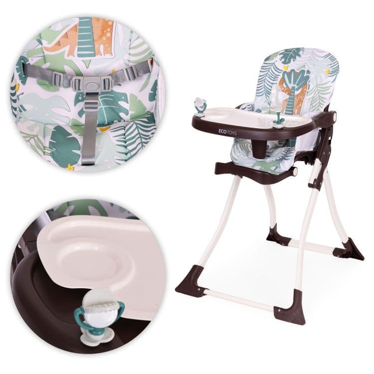 Fotelik krzesełko do karmienia dzieci składane + zabawki ECOTOYS