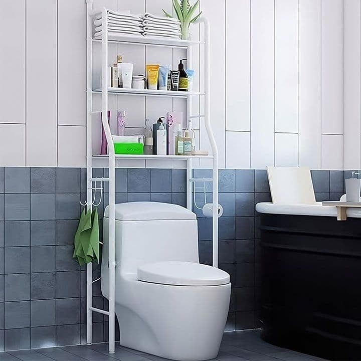 Wysoki regał łazienkowy 3 półki aluminiowa konstrukcja ModernHome