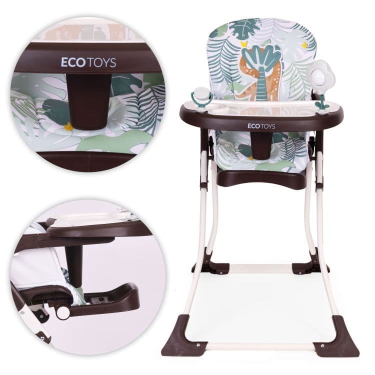 Fotelik krzesełko do karmienia dzieci składane + zabawki ECOTOYS