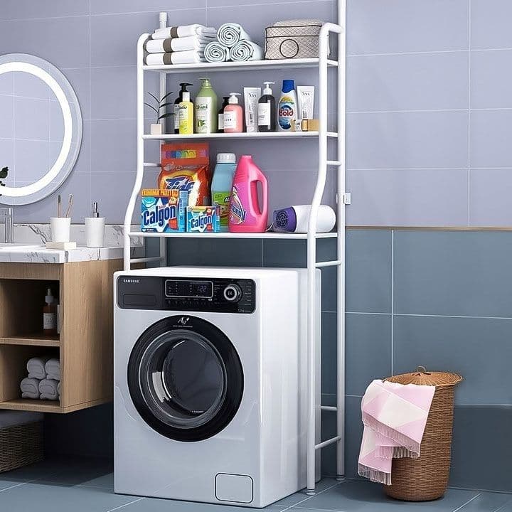 Wysoki regał łazienkowy 3 półki aluminiowa konstrukcja ModernHome