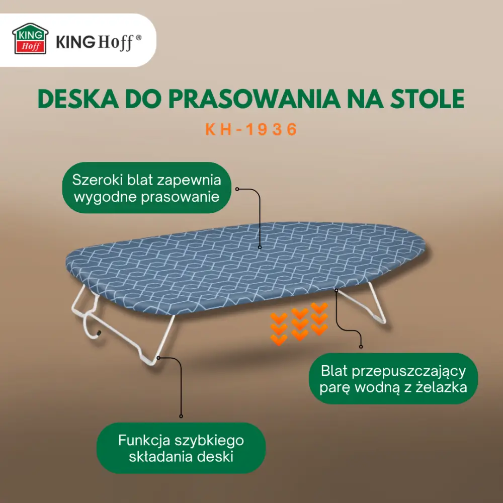 Deska do prasowania stołowa, niebieski, KINGHOFF, KH-1936